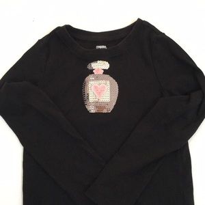 Glitter perfume long sleeve shirt